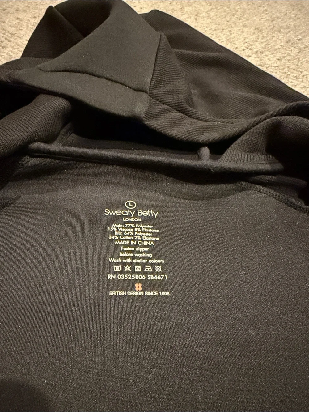 Women’s Sweaty Betty Black Hooded Zip Jacket